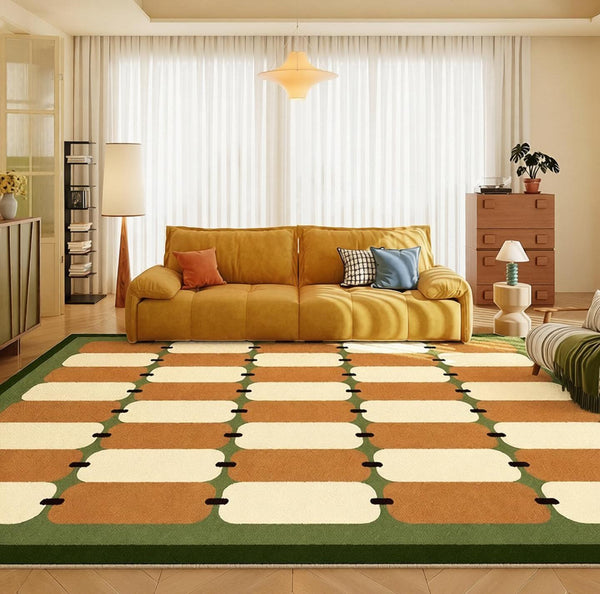 Abstract Modern Rugs for Bedroom, Contemporary Modern Rugs for Living Room, Geometric Area Rugs for Bedroom, Colorful Modern Rugs-Silvia Home Craft