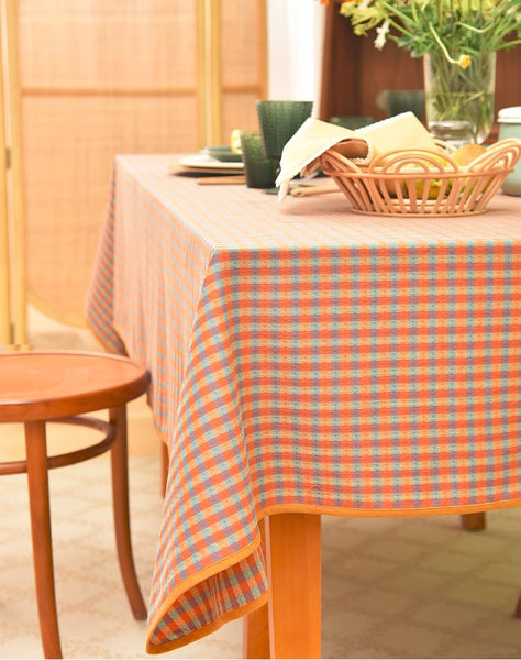 Rectangle Table Covers for Dining Room Table, Square Tablecloth for Coffee Table, Cotton Chequer Rectangular Tablecloth for Kitchen, Table Cloth-Silvia Home Craft