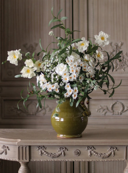 Real Touch Artificial Floral for Living Room, Large Bunch of Daisy and Rose Branch, Beautiful Spring Flower Arrangement for Home Decoration, Table Centerpiece-Silvia Home Craft