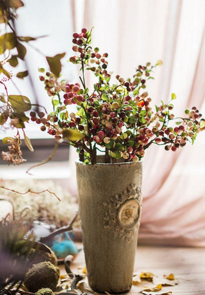 Cranberry Fruit Branch, Flower Arrangement Ideas for Living Room, Unique Artificial Flowers for Home Decoration, Spring Artificial Floral for Bedroom-Silvia Home Craft