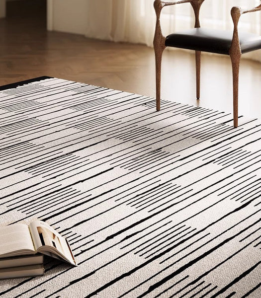 Simple Modern Rugs for Dining Room, Bedroom Modern Rugs, Living Room Contemporary Modern Rugs, Large Abstract Geometric Modern Rugs-Silvia Home Craft