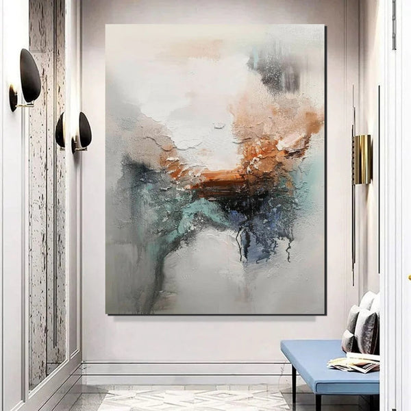 Large Canvas Painting, Acrylic Painting for Dining Room, Living Room Wall Painting, Contemporary Wall Painting, Modern Artwork-Silvia Home Craft
