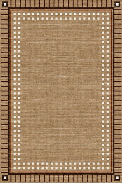 Mid Century Modern Rug for Living Room, Brown Modern Carpets for Office, Geometric Contemporary Rugs for Dining Room-Silvia Home Craft