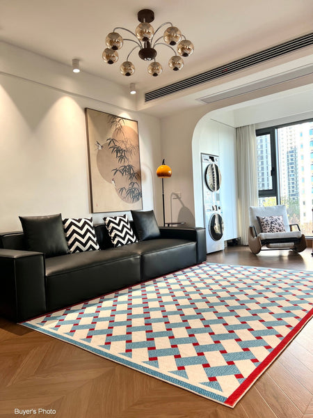Modern Living Room Rug Ideas, Mid Century Modern Rugs, Contemporary Abstract Rugs for Dining Room, Geometric Contemporary Rugs-Silvia Home Craft