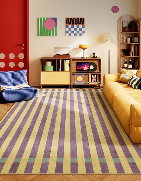 Modern Rugs for Living Room, Abstract Contemporary Rugs for Bedroom, Modern Rugs under Sofa, Colorful Modern Carpets for Dining Room-Silvia Home Craft