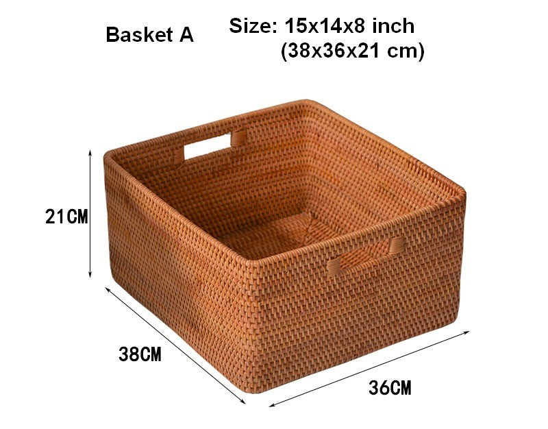 Storage Baskets for Bedroom, Extra Large Storage Basket for Clothes, Rectangular Storage Baskets, Storage Basket for Shelves-Silvia Home Craft