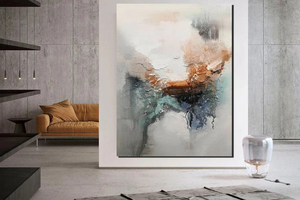Large Canvas Painting, Acrylic Painting for Dining Room, Living Room Wall Painting, Contemporary Wall Painting, Modern Artwork-Silvia Home Craft
