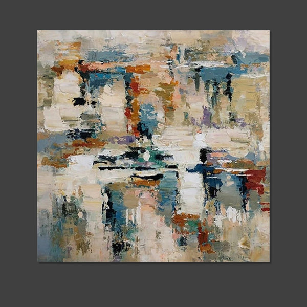 Hand Painted Abstract Painting, Extra Large Abstract Paintings on Canvas, Bedroom Wall Art Ideas, Simple Painting Ideas for Bedroom-Silvia Home Craft