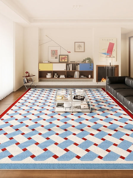 Modern Living Room Rug Ideas, Mid Century Modern Rugs, Contemporary Abstract Rugs for Dining Room, Geometric Contemporary Rugs-Silvia Home Craft