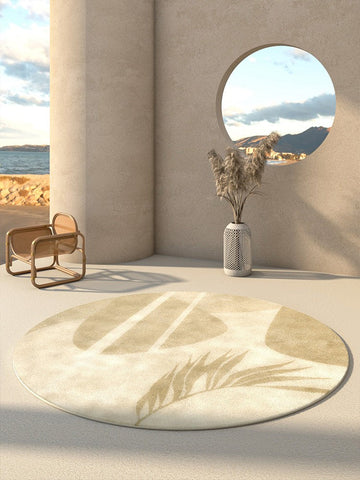 Modern Runner Rugs for Entryway, Circular Modern Rugs under Coffee Table, Bathroom Washable Modern Rugs, Round Contemporary Modern Rugs in Bedroom-Silvia Home Craft