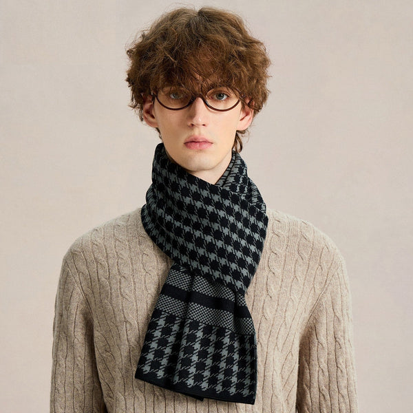 Men's Wool Scarf Winter, Unique Gifts for Men, Long Wool Man Scarf, Business Casual Scarf for Men, Formal Men Scarf Styles, Men's Winter Scarves-Silvia Home Craft