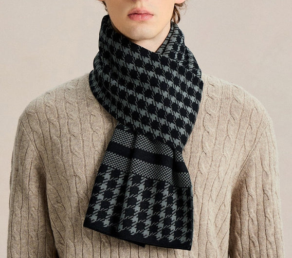 Men's Wool Scarf Winter, Unique Gifts for Men, Long Wool Man Scarf, Business Casual Scarf for Men, Formal Men Scarf Styles, Men's Winter Scarves-Silvia Home Craft