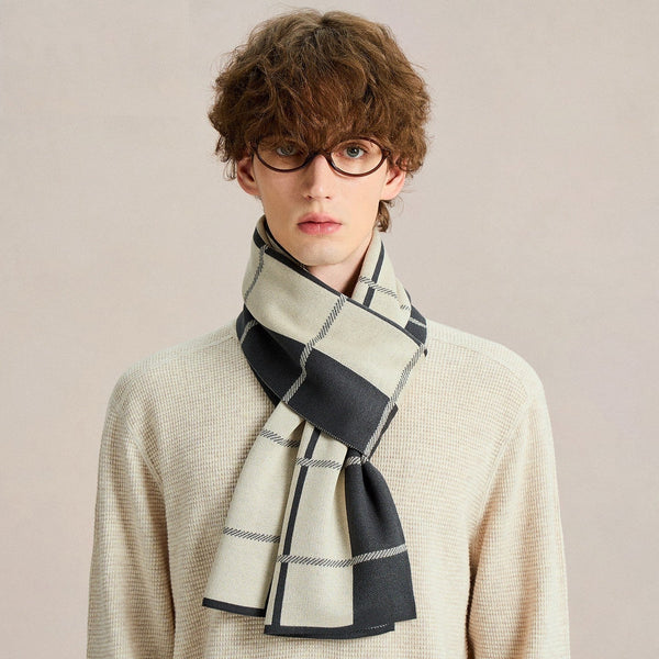 Formal Men Scarf Styles, Men's Winter Scarves, Men's Wool Scarf Winter, Long Wool Man Scarf, Business Casual Scarf for Men, Unique Gifts for Men-Silvia Home Craft