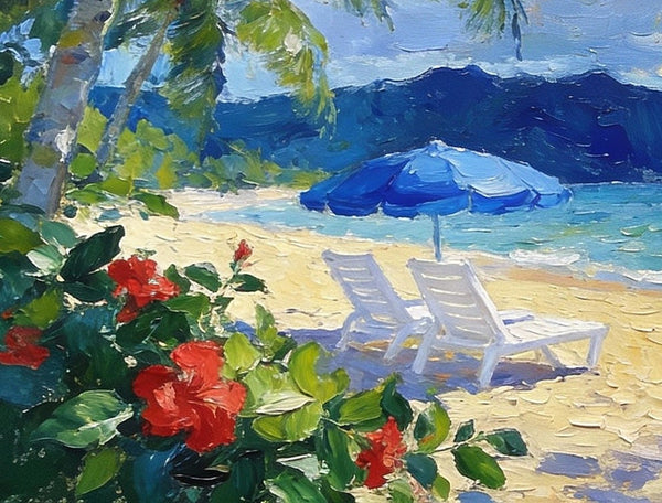 Small Oil Paintings on Canvas, Florida Beach Vacation, Landscape Canvas Paintings, Palette Knife Artwork, Hand Painted Canvas Art, Original Oil Paintings-Silvia Home Craft