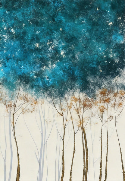 Original Abstract Paintings, Hand Painted Canvas Art, Abstact Tree Painting, Original Small Paintings, Buy Small Art Online-Silvia Home Craft