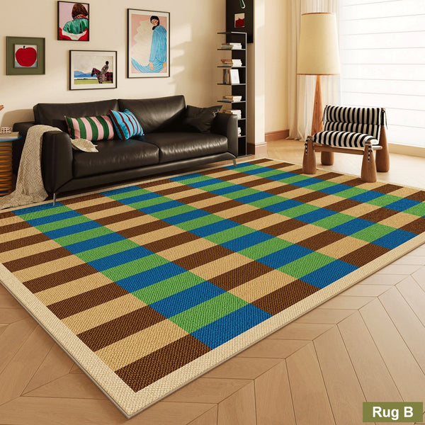 Mid Century Modern Rugs, Contemporary Modern Rugs for Bedroom, Colorful Absract Rugs for Living Room, Colorful Geometric Rugs for Dining Room-Silvia Home Craft
