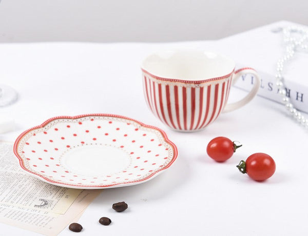 Elegant Modern Ceramic Coffee Cups, Creative Porcelain Tea Cup Saucer Set, Unique Porcelain Cup and Saucer, Afternoon British Tea Cups-Silvia Home Craft