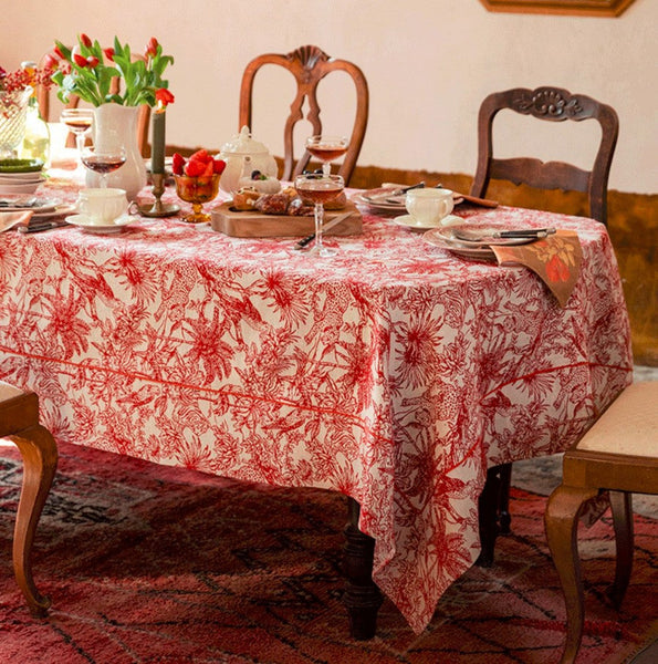 Jungle Animals Leopard Parrot Pattern Tablecloth for Home Decoration, Modern Rectangle Tablecloth for Dining Room Table, Large Square Tablecloth, Christmas Tablecloth-Silvia Home Craft