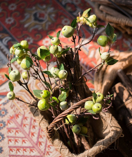 Beautiful Modern Flower Arrangement Ideas for Home Decoration, Apple Branch, Fruit Branch, Table Centerpiece, Simple Artificial Floral for Dining Room-Silvia Home Craft