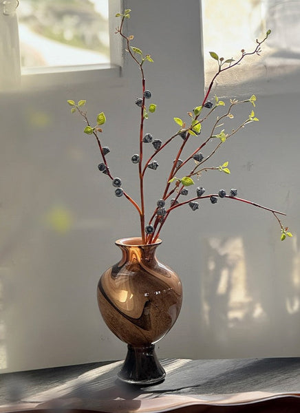 Vintage Glass Flower Vases, Water Holding Flower Vases, Handmade Glass Bud Vases, Flower Vases on Table-Silvia Home Craft