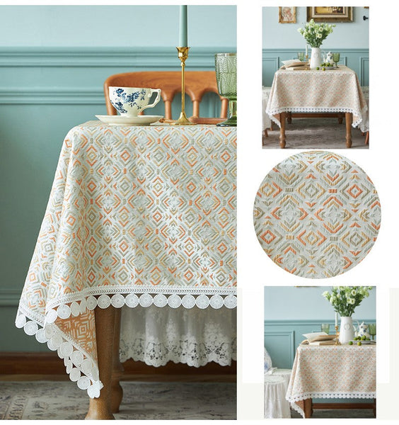 Modern Tablecloth for Home Decoration, Large Square Tablecloth for Round Table, Extra Large Rectangle Tablecloth for Dining Room Table-Silvia Home Craft
