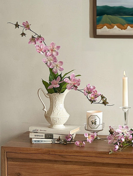 Small Flower Vases on Table, Rustic Porcelain Flower Vases, Ceramic Bud Vases, Handmade Water Holding Flower Vases-Silvia Home Craft