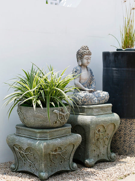 Buddha Statue, Sitting Buddha Statue, Large Figure Statue for Garden Ornament, Villa Courtyard Decor, Outdoor Decoration Ideas, Garden Decor Ideas-Silvia Home Craft
