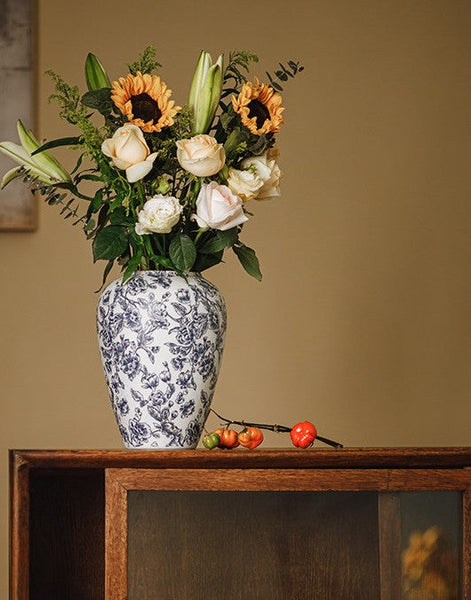 Porcelain Flower Vases, Modern Ceramic Bouquet Vases, Centerpiece on Dining Table, Flower Vase on Table, Handmade Water Holding Flower Vases-Silvia Home Craft