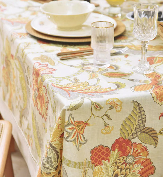Extra Large Rectangle Tablecloth for Dining Room Table, Country Farmhouse Tablecloth, Square Tablecloth for Round Table, Rustic Table Covers for Kitchen-Silvia Home Craft