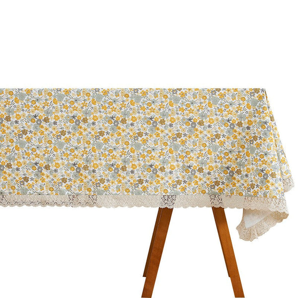 Dining Room Flower Table Cloths, Cotton Rectangular Table Covers for Kitchen, Farmhouse Table Cloth, Wedding Tablecloth, Square Tablecloth for Round Table-Silvia Home Craft