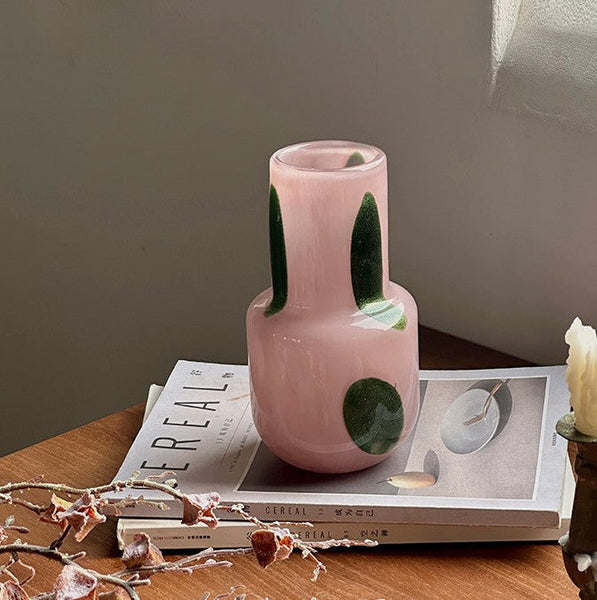 Handmade Glass Bud Vases, Flower Vases on Table, Vintage Small Glass Flower Vases, Water Holding Flower Vases-Silvia Home Craft