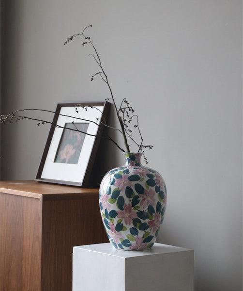 Centerpiece Ceramic Bouquet Vases, Contemporary Vases on Dining Table, Unique Handmade Modern Flower Vase, Large Porcelain Vases for Modern Home Decor-Silvia Home Craft