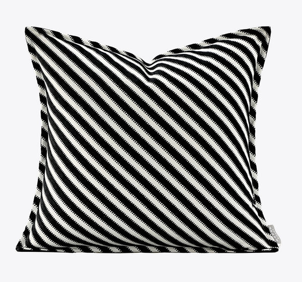 Modern Pillows for Couch, Black and White Stripe Modern Pillows, Decorative Throw Pillows for Living Room, Modern Sofa Pillows-Silvia Home Craft