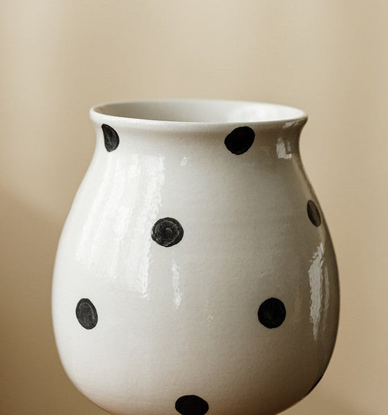 Small Flower Vases on Table, Handmade Water Holding Flower Vase, Ceramic Bud Vases, Modern Porcelain Flower Vases-Silvia Home Craft