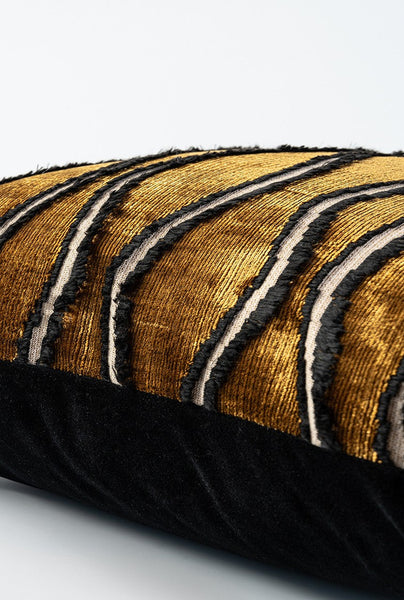 Golden Contemporary Pillows, Abstract Decorative Throw Pillows, Square Modern Throw Pillows for Couch, Large Simple Throw Pillow for Interior Design-Silvia Home Craft