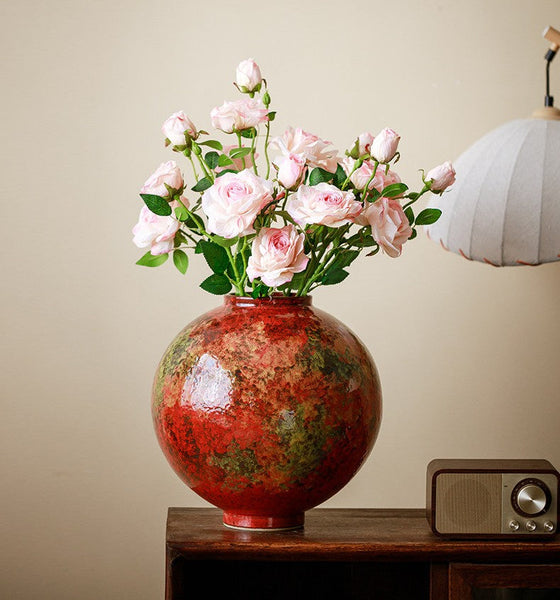 Large Pottery Flower Vases, Handmade Water Holding Flower Vases, Modern Bouquet Flower Vases, Centerpiece on Dining Table, Flower Vase on Table-Silvia Home Craft