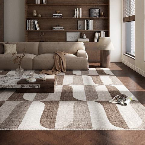 Large Modern Rugs under Dining Room Table, Abstract Modern Rugs for Living Room, Contemporary Geometric Carpets, Contemporary Modern Rugs-Silvia Home Craft
