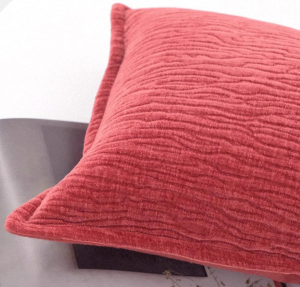 Modern Sofa Pillow Covers, Large Decorative Throw Pillows for Couch, Red Contemporary Throw Pillow for Living Room-Silvia Home Craft