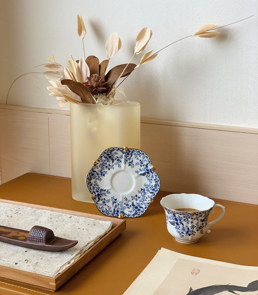 French Style China Porcelain Tea Cup Set, Unique Tea Cup and Saucers, Royal Ceramic Cups, Elegant Vintage Ceramic Coffee Cups for Afternoon Tea-Silvia Home Craft