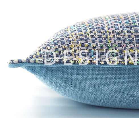 Modern Sofa Pillows, Large Abstract Blue Decorative Throw Pillows, Contemporary Square Modern Throw Pillows for Couch, Simple Throw Pillow for Interior Design-Silvia Home Craft