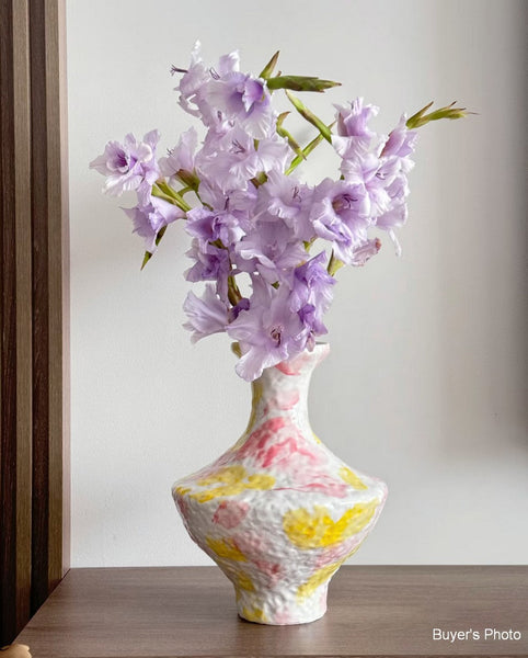 Modern Bouquet Flower Vases, Handmade Water Holding Flower Vases, Centerpiece on Dining Table, Large Flower Vase on Table, Pottery Flower Vases-Silvia Home Craft