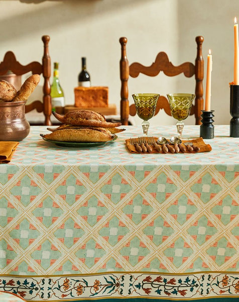 Long Rectangle Tablecloth for Dining Room Table, British Mid Century Fiberflax Tablecloth, Square Tablecloth for Coffee Table, Farmhouse Table Cloth, Wedding Tablecloth, Waterproof Tablecloth-Silvia Home Craft