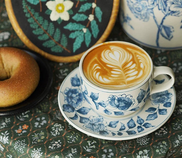 Traditional Tea Cup Set, Porcelain Tea Cups, Floral Tea Cup Set, Classic British Tea Cups, Elegant Tea Cup With Saucer, Ceramic Tea Cup with Saucer, Tea Cup Set, Vintage Tea Cup Set, Modern Ceramic Cups-Silvia Home Craft