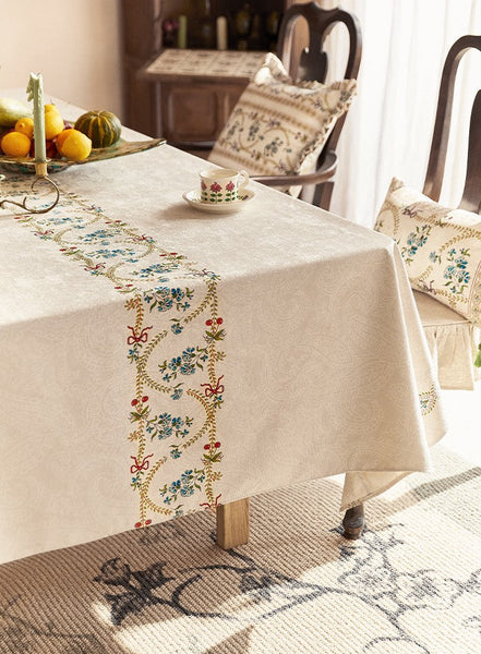 Spring Flower Table Covers for Round Table, Large Modern Rectangle Tablecloth for Dining Table, Farmhouse Table Cloth for Oval Table, Square Tablecloth for Kitchen-Silvia Home Craft