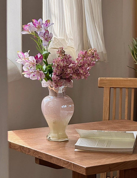 Water Holding Flower Vases, Glass Bud Vases, Bouquet Flower Vase, Vintage Glass Flower Vases, Handmade Flower Vases on Table-Silvia Home Craft