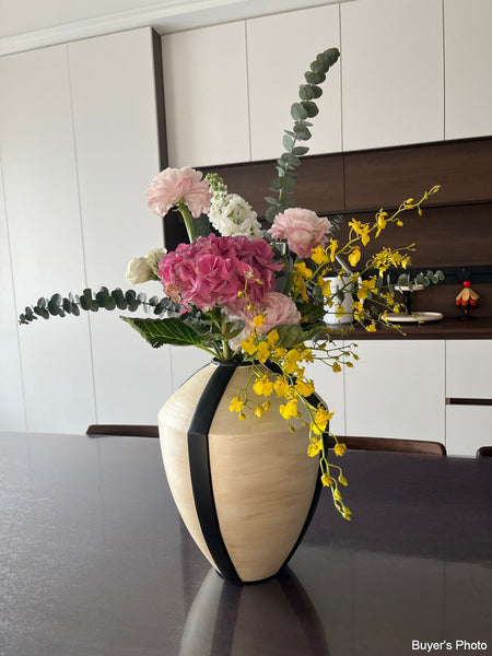 Large Contemporary Vases on Dining Table, Handmade Modern Flower Vase, Centerpiece Ceramic Bouquet Vases, Porcelain Vases for Modern Home Decor-Silvia Home Craft