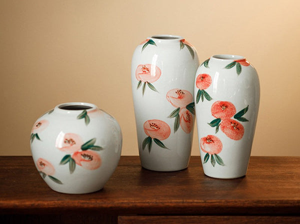 Handmade Water Holding Flower Vases, Modern Flower Vase Centerpiece on Table, Porcelain Flower Vases, Ceramic Bouquet Vases-Silvia Home Craft