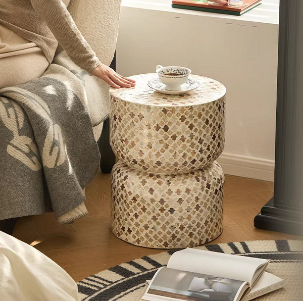 Modern Side Table, Contemporary Bedside Table, Bedside Small Side Table, Elegant Small End Table, Creative Coffee Table, Contemporary Side Table, Portable Casual Side Table, Shell Small Sofa Side Table-Silvia Home Craft