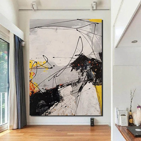 Dining Room Canvas Painting, Large Canvas Painting for Office, Simple Modern Acrylic Paintings, Contemporary Modern Artwork-Silvia Home Craft