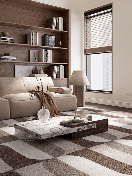 Large Modern Rugs under Dining Room Table, Abstract Modern Rugs for Living Room, Contemporary Geometric Carpets, Contemporary Modern Rugs-Silvia Home Craft